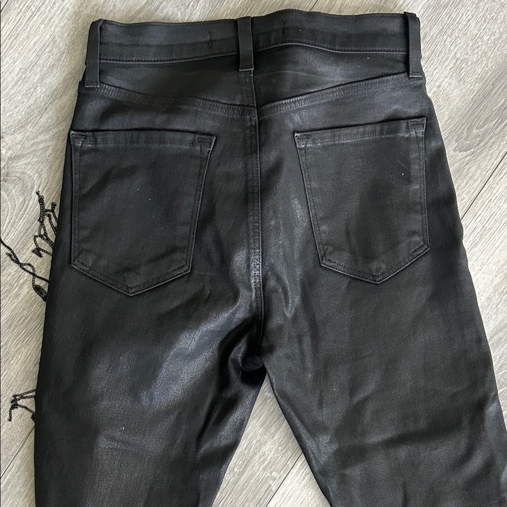 NWT J Brand x Halpern Maria High Rise Skinny Jeans Black Fringe Chain Sz 26 $398 - Picture 10 of 13